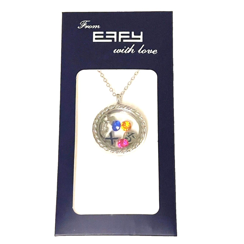EFFY With Love ~ CharmNecklace/Pendant 7 Charms Nautical Locket Celebrity (OPB)